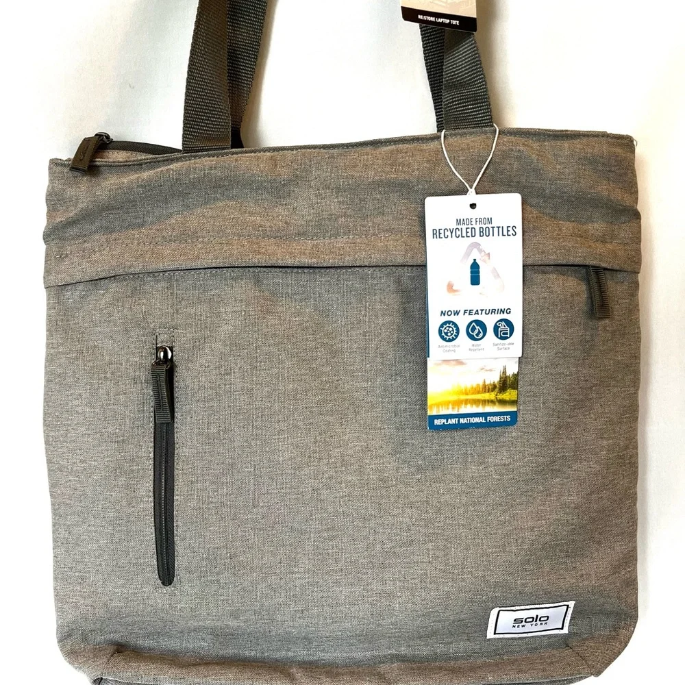 Solo New York Recycled Laptop Tote Bag NWT Fits 15.6” Laptop Work Bag
